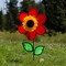In the Breeze 12 Inch Red Sunflower Wind Spinner with Leaves - Includes Ground Stake - Colorful Flower for your Yard and Garden